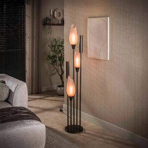 ZIJLSTRA Stojací lampa Cocoon, sklo, hnědé matné, 5 žárovek, E27, GU10, Krémová / jantar, Obývací pokoj / jídelna, Sklo, Skandinávský