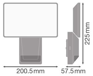 Ledvance - LED Venkovní nástěnný reflektor se senzorem FLOOD LED/27W/230V IP55
