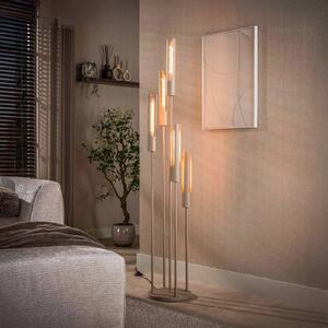 ZIJLSTRA Stojací lampa Tube, 5 žárovek, béžová, kov, E27, Krémová / jantar, Obývací pokoj / jídelna, kov, Skandinávský