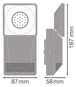 Ledvance -LED Venkovní nástěnné svítidlo se senzorem SPOT LED/8W/230V IP55 černá