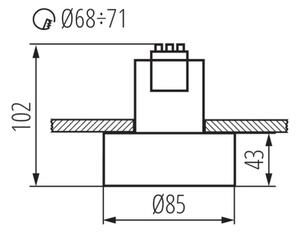 Kanlux 27575 - Podhledové svítidlo MINI RITI 1xGU10/25W/230V černá/zlatá