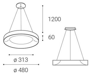 LED2 - LED Lustr na lanku BELLA LED/40W/230V 3000/4000K černá