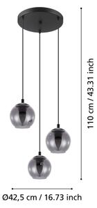 Eglo 98653 - Lustr na lanku ARISCANI 3xE27/40W/230V