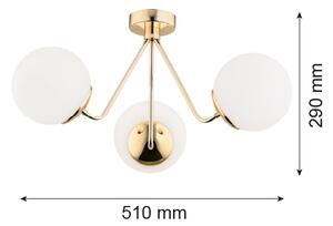 Argon 1481 - Lustr přisazený TOMAR 3xE27/15W/230V mosaz