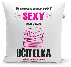 Sablio Polštář Nesnáším být sexy, ale jsem učitelka: 40x40 cm