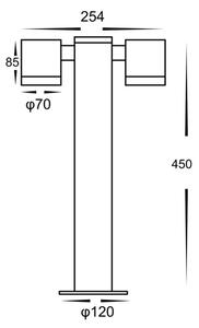 Venkovní lampa KETTO 2xGU10/60W/230V IP44 černá