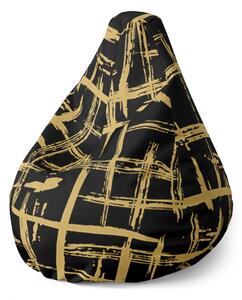 Sablio Sedací vak Pear Zlaté malování - 70 x 95 x 15 cm