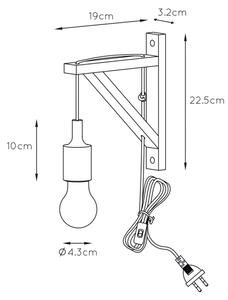 Lucide 08208/01/30 - Nástěnné svítidlo FIX WALL 1xE27/60W/230V černá