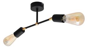 Přisazený lustr ROSETTE 2xE27/15W/230V černá/zlatá
