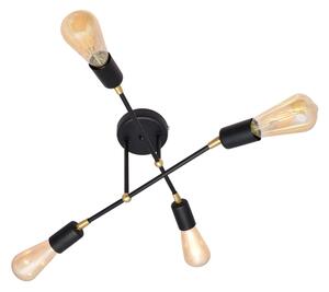 Přisazený lustr ROSETTE 4xE27/15W/230V černá/zlatá