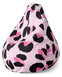 Sablio Sedací vak Pear Růžový gepard - 70 x 95 x 15 cm