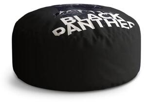 Sablio Taburet Circle BLACK PANTHER z profilu Černý: 38x48 cm