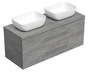 Koupelnová skříňka pod umyvadlo s deskou SAT Cube Way 120x47,5x46 cm beton mat CUBE461203BESAT45