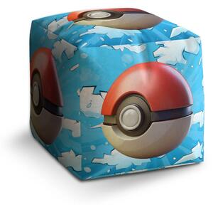 Sablio Taburet Cube Pokemon ball Obloha - 40x40x40 cm