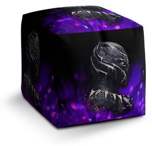 Sablio Taburet Cube BLACK PANTHER Fialová luminescence - 40x40x40 cm