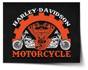 Sablio Plakát Harley-Davidson motor Černé pozadí - 60x40 cm