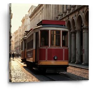 Sablio Obraz Historická červená tramvaj - 50x50 cm