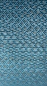 Světle modrý sametový závěs na kroužcích ARETA 140x250 cm