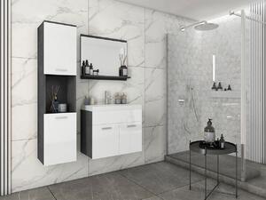 Koupelnový nábytek Florena (matera + bílá lesklá) (bez baterie, bez sifonu, s umyvadlem)