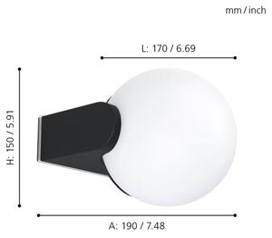 Eglo 99572 - Venkovní nástěnné svítidlo RUBIO 1xE27/15W/230V IP44