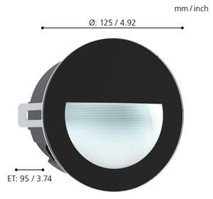 Eglo 99576 - LED Venkovní zápustné svítidlo ARACENA LED/2,5W/230V IP65 černá