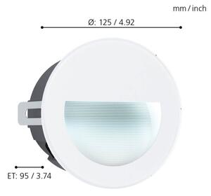 Eglo 99577 - LED Venkovní zápustné svítidlo ARACENA LED/2,5W/230V IP65 bílá
