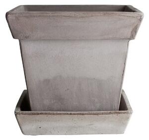 Květináč s podmiskou Gaia Square Grey 21 cm Bergs Potter