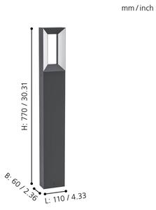Eglo 98728 - LED Venkovní lampa RIFORANO 2xLED/5W/230V IP44 77 cm
