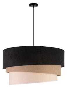 Duolla - Lustr na lanku DEVON 1xE27/40W/230V pr. 45 cm černá/béžová