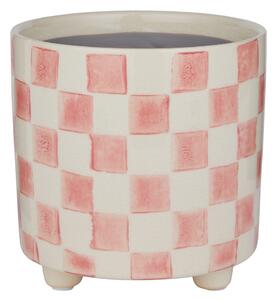 NEW DELFT Květináč šachovnice 13,5 cm - růžová