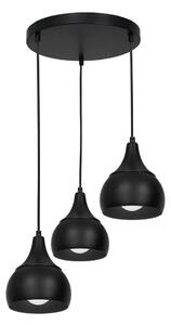 Lustr na lanku AKTAN 3xE27/60W/230V černá kulatý