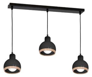 Lustr na lanku OVAL 3xE27/60W/230V černá