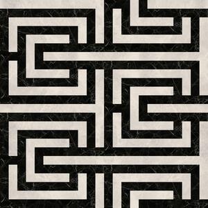 Tapety Černobílý geometrický bludištový vzor, Tapety abstraktní, a01073 : uwalls.cz