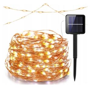 LED Solární dekorační řetěz 200xLED/1,2V 800 mAh 12 m IP44 černá