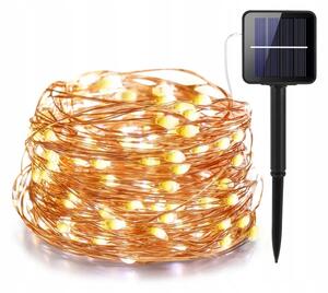 LED Solární dekorační řetěz 200xLED/1,2V 800 mAh 12 m IP44 černá