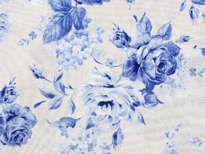 Biante Dekorační závěs Leona LN-070 Modré růže na režném 130x250 cm