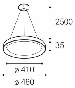 LED2 - LED Lustr na lanku BELLA SLIM LED/38W/230V 3000/4000K černá