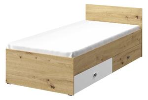 Jednolůžková postel 90cm Seraphina WK14 (dub artisan + bílá + šedá)