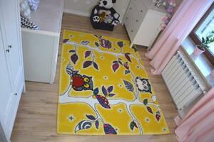 Makro Abra Dětský kusový koberec KIDS C427 Ptáčci žlutý Rozměr: 140x190 cm