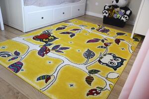 Makro Abra Dětský kusový koberec KIDS C427 Ptáčci žlutý Rozměr: 140x190 cm