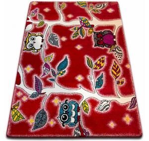 Makro Abra Dětský kusový koberec KIDS C427 Ptáčci červený Rozměr: 140x190 cm