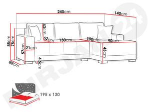 Rohová sedací souprava Melania (tmavě šedá + světle šedá)