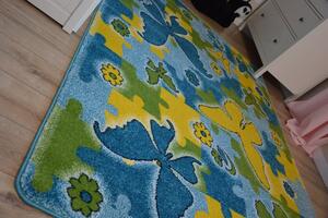 Makro Abra Dětský kusový koberec KIDS C429 Motýlci modrý Rozměr: 120x170 cm