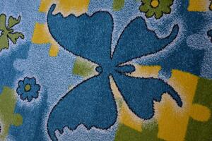 Makro Abra Dětský kusový koberec KIDS C429 Motýlci modrý Rozměr: 120x170 cm