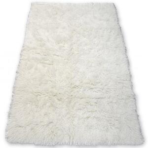 Makro Abra Kusový vlněný koberec FLOKATI bílý krémový Rozměr: 200x210 cm