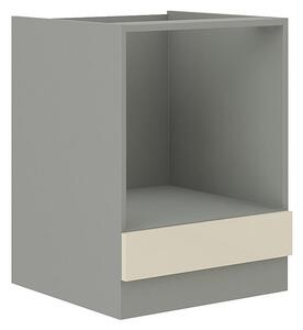Skříňka pod pečící troubu Milo 60 DG BB (šedá + krémový lesk)