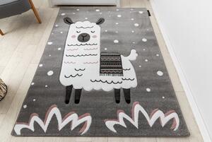 Makro Abra Dětský kusový koberec PETIT Lama šedý Rozměr: 80x150 cm