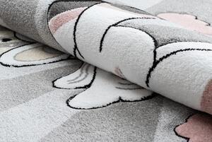 Makro Abra Dětský kusový koberec PETIT Jednorožec 2 šedý Rozměr: 140x190 cm