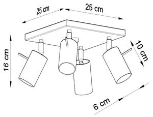 Sollux SL.0730 - Bodové svítidlo RING 4xGU10/10W/230V
