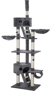Tectake Kočičí škrabadlo Hansi 243-260cm - šedá